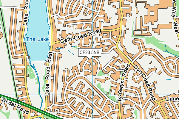 CF23 5NB map - OS VectorMap District (Ordnance Survey)