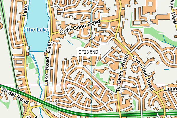 CF23 5ND map - OS VectorMap District (Ordnance Survey)