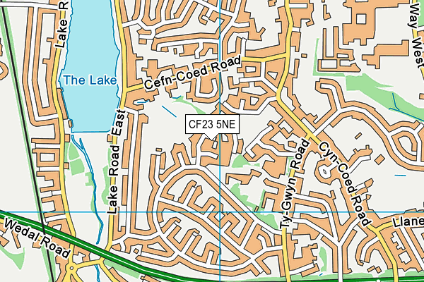 CF23 5NE map - OS VectorMap District (Ordnance Survey)
