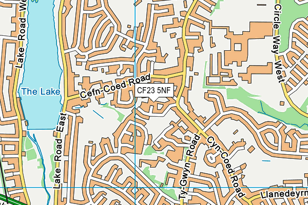 CF23 5NF map - OS VectorMap District (Ordnance Survey)