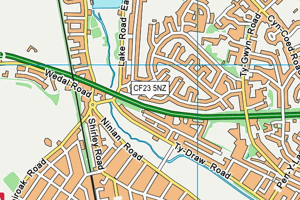CF23 5NZ map - OS VectorMap District (Ordnance Survey)