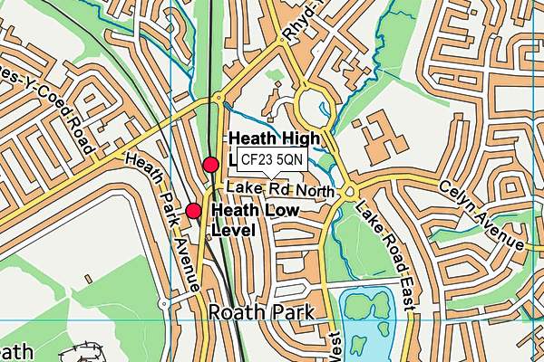 CF23 5QN map - OS VectorMap District (Ordnance Survey)