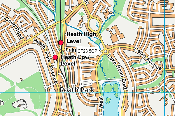 CF23 5QP map - OS VectorMap District (Ordnance Survey)