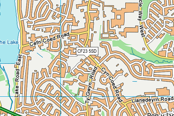 CF23 5SD map - OS VectorMap District (Ordnance Survey)