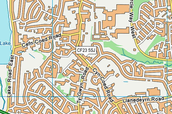 CF23 5SJ map - OS VectorMap District (Ordnance Survey)