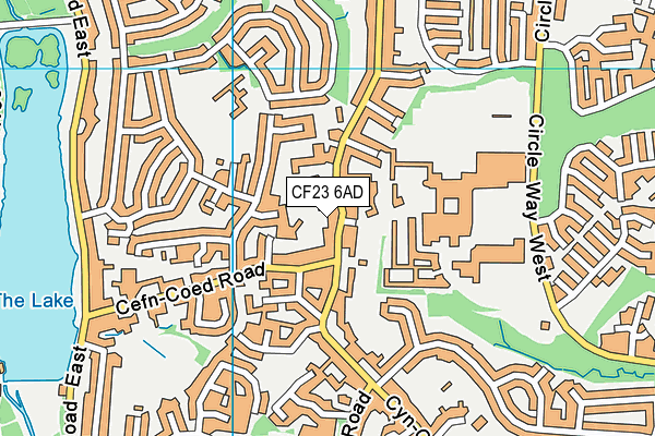 CF23 6AD map - OS VectorMap District (Ordnance Survey)