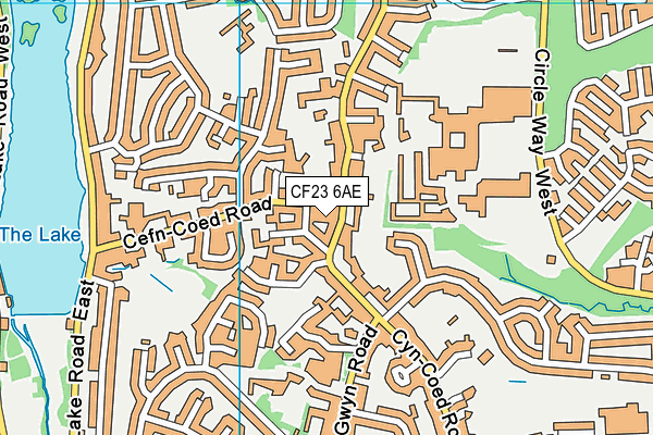 CF23 6AE map - OS VectorMap District (Ordnance Survey)