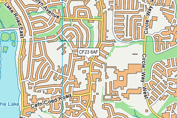 CF23 6AF map - OS VectorMap District (Ordnance Survey)