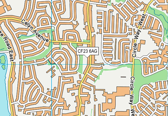CF23 6AG map - OS VectorMap District (Ordnance Survey)