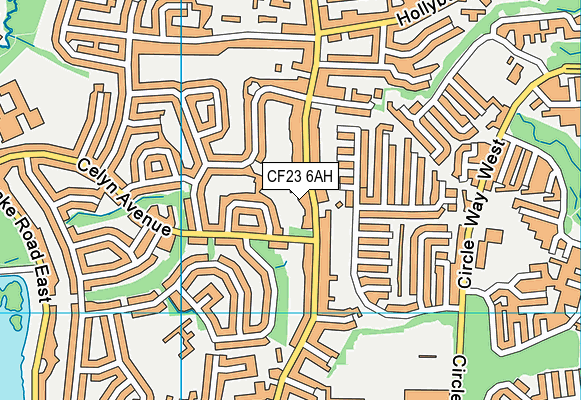 CF23 6AH map - OS VectorMap District (Ordnance Survey)