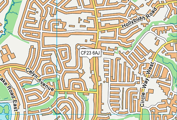 CF23 6AJ map - OS VectorMap District (Ordnance Survey)