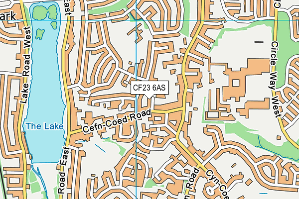 CF23 6AS map - OS VectorMap District (Ordnance Survey)