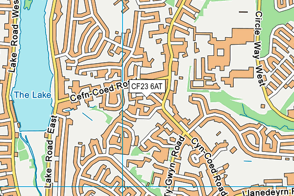 CF23 6AT map - OS VectorMap District (Ordnance Survey)