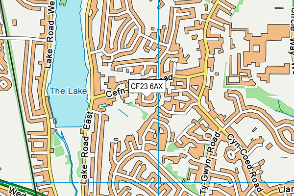 CF23 6AX map - OS VectorMap District (Ordnance Survey)