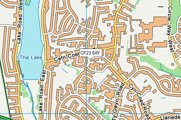 CF23 6AY map - OS VectorMap District (Ordnance Survey)