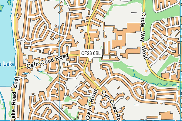 CF23 6BL map - OS VectorMap District (Ordnance Survey)