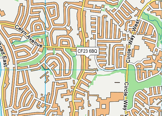 CF23 6BQ map - OS VectorMap District (Ordnance Survey)