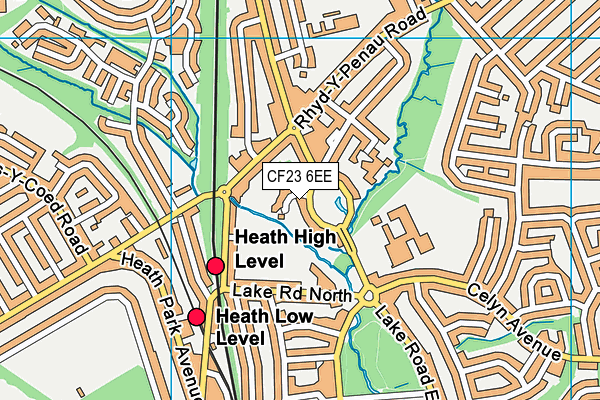 CF23 6EE map - OS VectorMap District (Ordnance Survey)