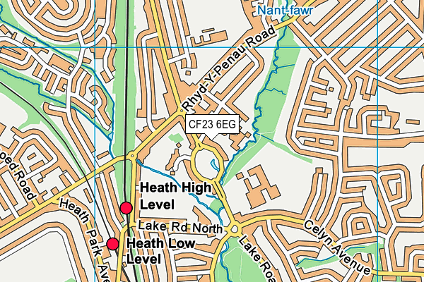 CF23 6EG map - OS VectorMap District (Ordnance Survey)