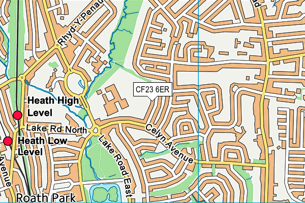 CF23 6ER map - OS VectorMap District (Ordnance Survey)