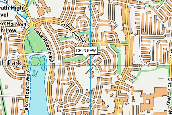 CF23 6EW map - OS VectorMap District (Ordnance Survey)