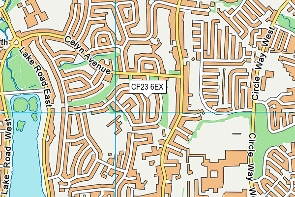 CF23 6EX map - OS VectorMap District (Ordnance Survey)