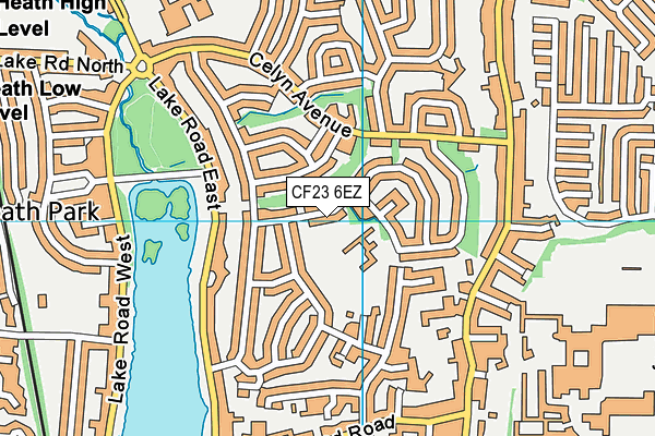 CF23 6EZ map - OS VectorMap District (Ordnance Survey)