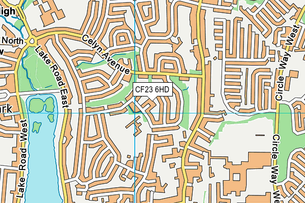 CF23 6HD map - OS VectorMap District (Ordnance Survey)