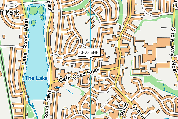CF23 6HE map - OS VectorMap District (Ordnance Survey)
