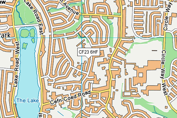 CF23 6HF map - OS VectorMap District (Ordnance Survey)