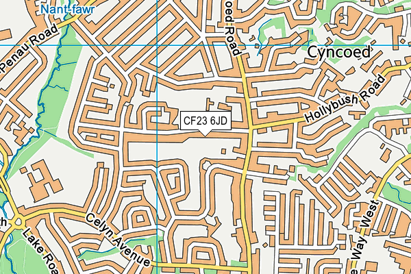 CF23 6JD map - OS VectorMap District (Ordnance Survey)
