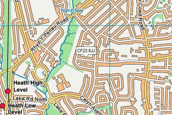 CF23 6JJ map - OS VectorMap District (Ordnance Survey)