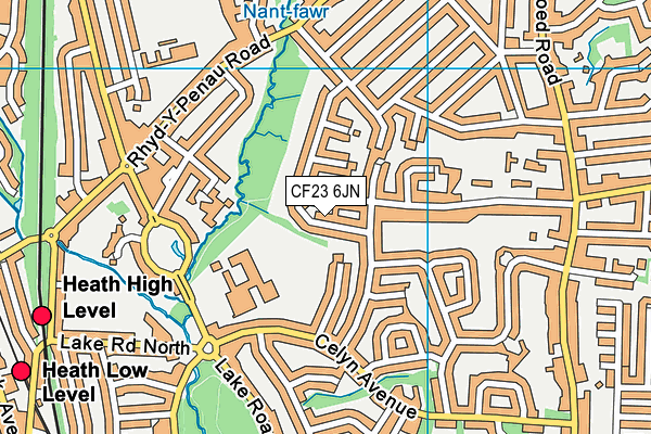 CF23 6JN map - OS VectorMap District (Ordnance Survey)