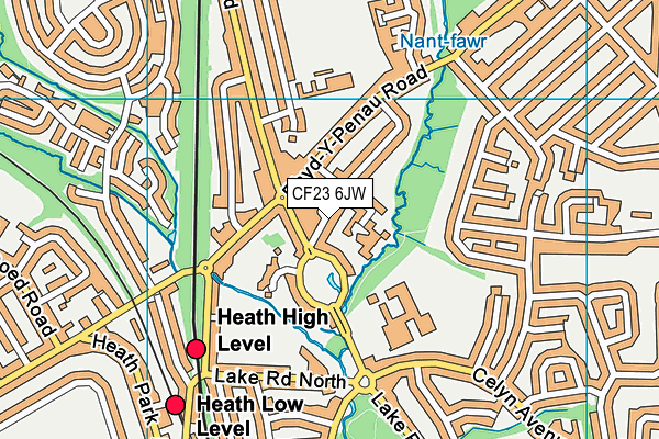 CF23 6JW map - OS VectorMap District (Ordnance Survey)