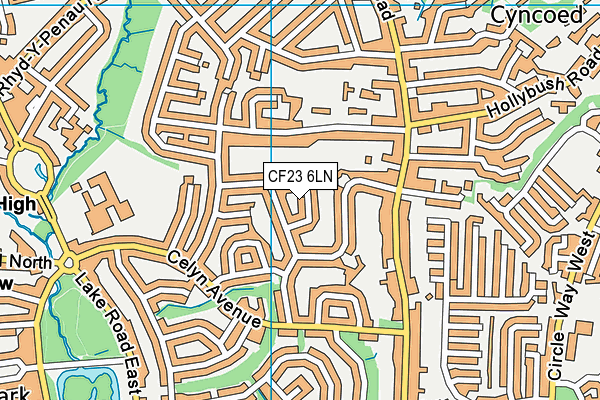 CF23 6LN map - OS VectorMap District (Ordnance Survey)