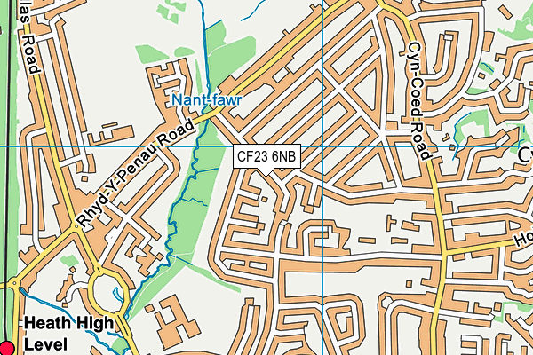 CF23 6NB map - OS VectorMap District (Ordnance Survey)