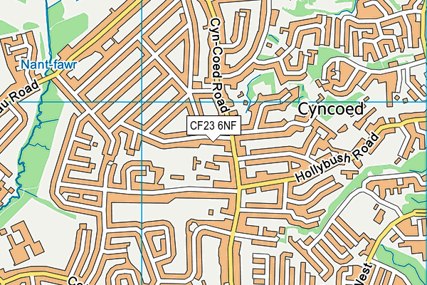 CF23 6NF map - OS VectorMap District (Ordnance Survey)