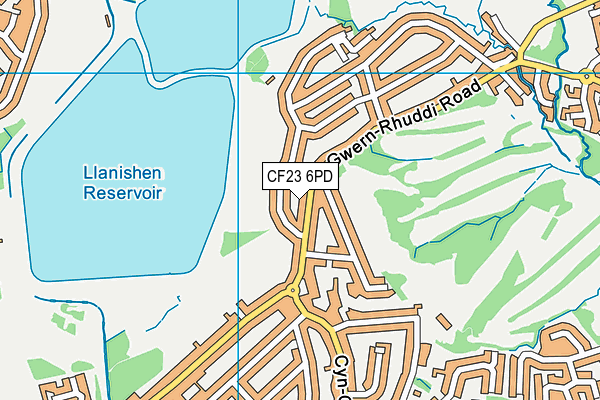 CF23 6PD map - OS VectorMap District (Ordnance Survey)