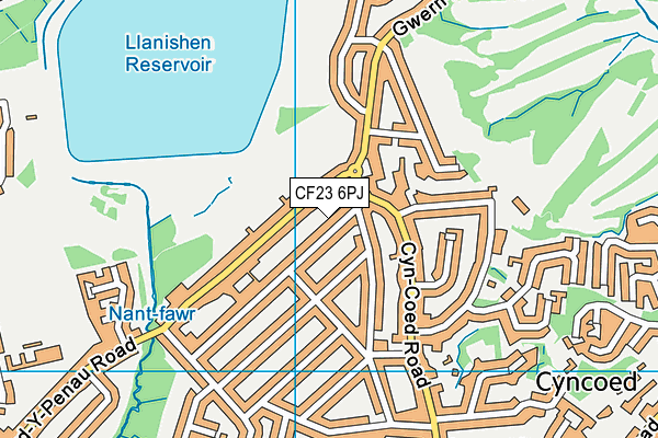 CF23 6PJ map - OS VectorMap District (Ordnance Survey)