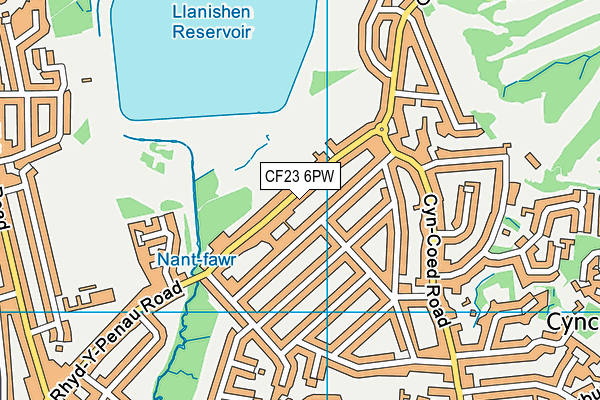 CF23 6PW map - OS VectorMap District (Ordnance Survey)