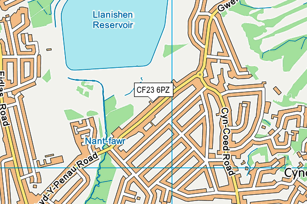 CF23 6PZ map - OS VectorMap District (Ordnance Survey)