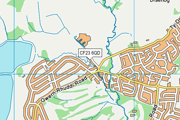 CF23 6QD map - OS VectorMap District (Ordnance Survey)