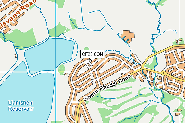 CF23 6QN map - OS VectorMap District (Ordnance Survey)
