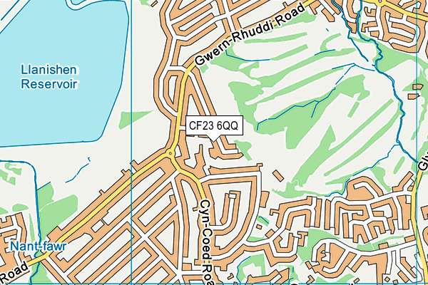 CF23 6QQ map - OS VectorMap District (Ordnance Survey)