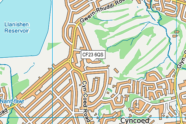 CF23 6QS map - OS VectorMap District (Ordnance Survey)