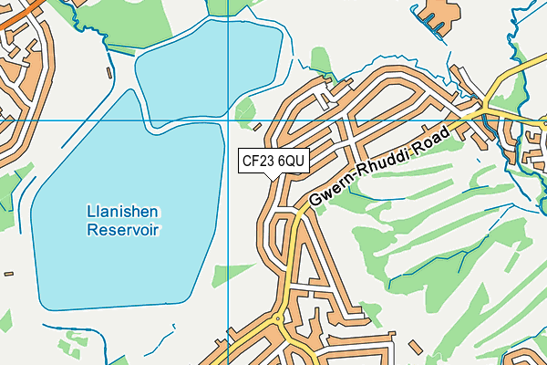 CF23 6QU map - OS VectorMap District (Ordnance Survey)