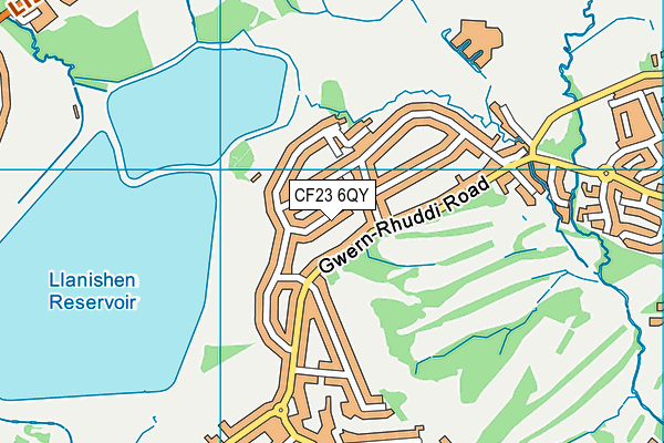 CF23 6QY map - OS VectorMap District (Ordnance Survey)