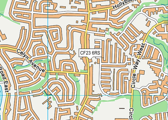 CF23 6RS map - OS VectorMap District (Ordnance Survey)