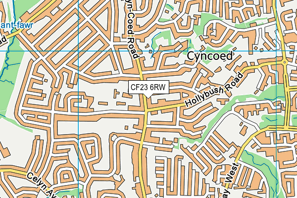 CF23 6RW map - OS VectorMap District (Ordnance Survey)