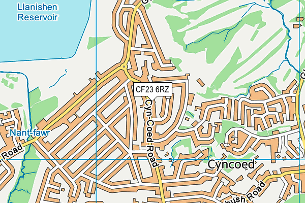 CF23 6RZ map - OS VectorMap District (Ordnance Survey)